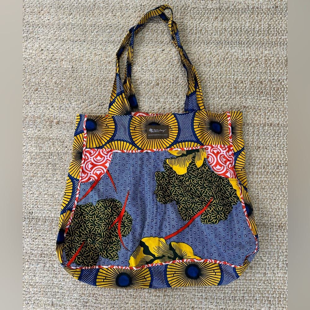 Noonday Collection Multicolor African Print Hobo Bag - Yellow, Blue, Red, Green